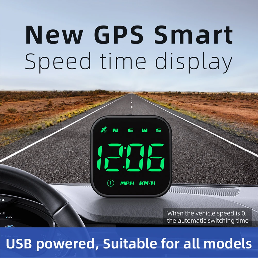 

G4S GPS HUD Car Head Up Display Holder Smart Digital Alarm Reminder Speedometer LED Clock Compass Overspeed Alarm On Board