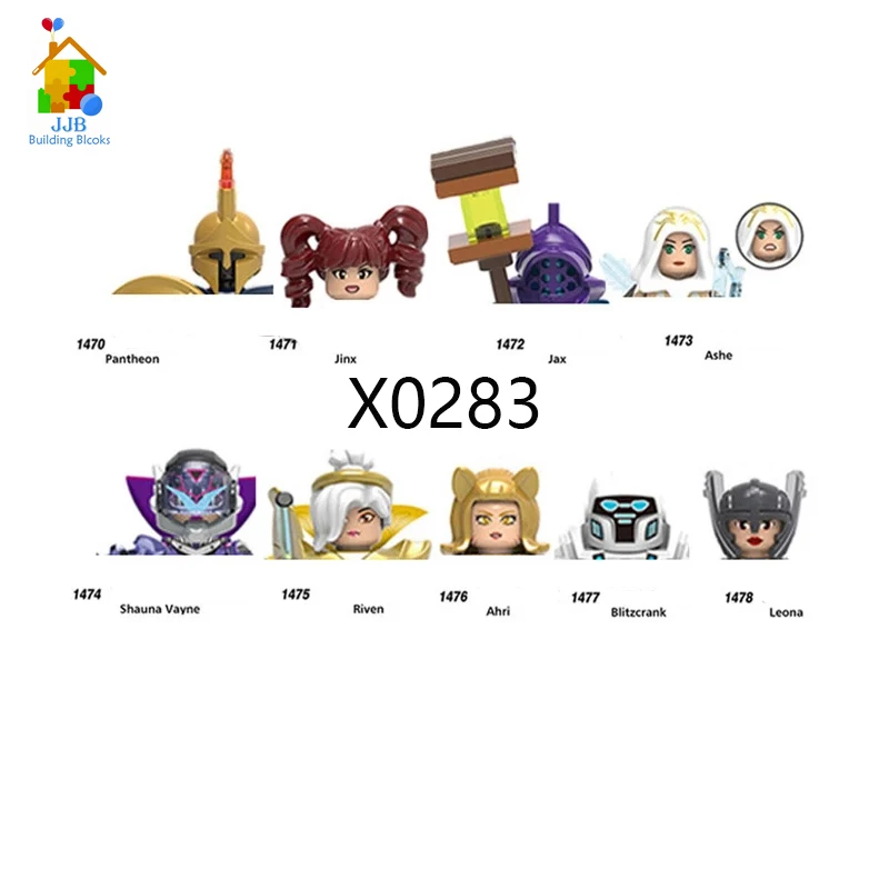 X0283 Riven Ahri Jax Jinx игровые строительные блоки игрушки Мультяшные кубики Moc модели для