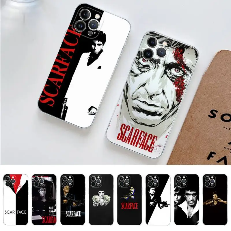 

Scarface Tony Montana Phone Case For iPhone 14 11 12 13 Mini Pro Max 8 7 6 6S Plus X SE 2020 XR XS Funda Case