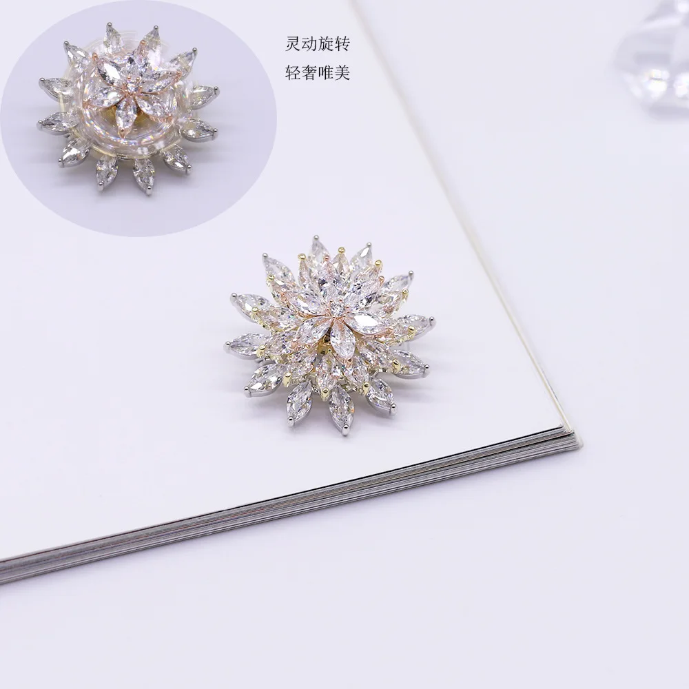

Брошь высокого качества светильник лая, роскошная, с холодным ветром, вращающаяся, снежинка, Подсолнух, циркон, темпераментная, универсальн...