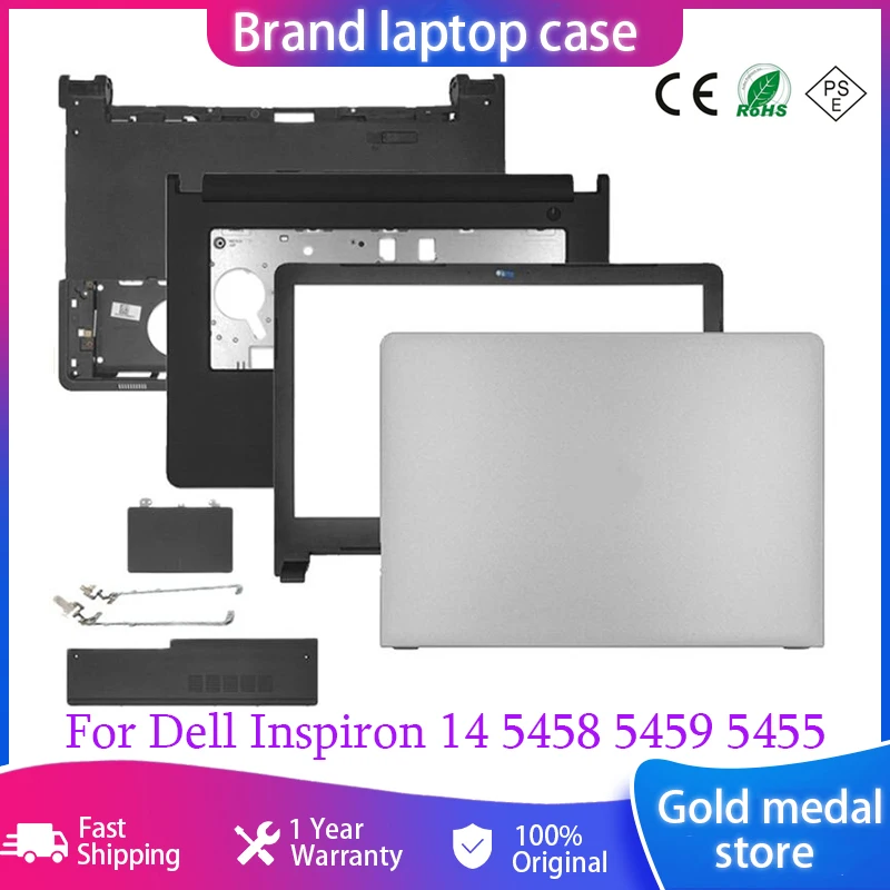 

New Laptop LCD Back Cover For Dell Inspiron 14 5458 5459 5455 Series Front Bezel/Hinges/Palmrest/Bottom Case Door Cover No Touch