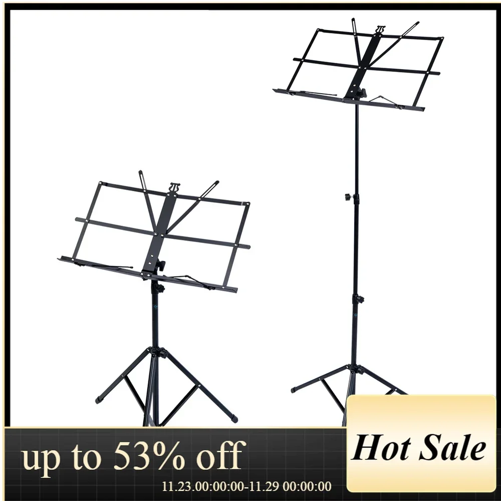 

Folding Stands Holder Aluminum Alloy Tripod Adjustable GSS-03 Portable Music Sheet Stand Music Stands with Carrying Bag