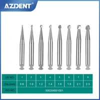 azdent 5pcs dental tungsten steel carbide burs low speed ra burs right angle dental lab clinic bur round ball shape