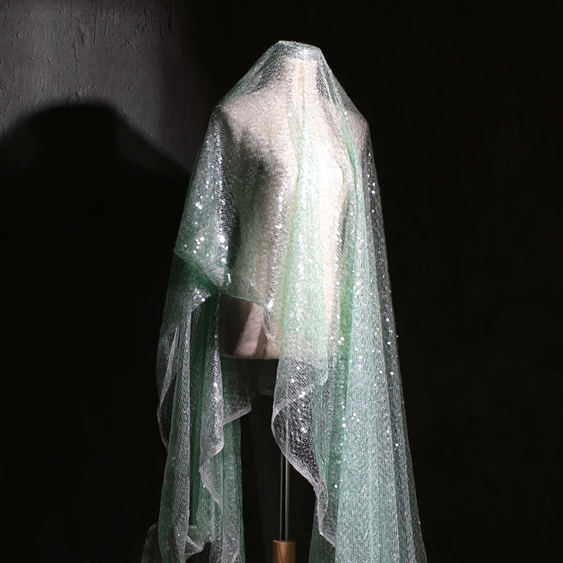 Сетчатая юбка с блестками и пайетками Оригинальная дизайнерская ткань оптовая