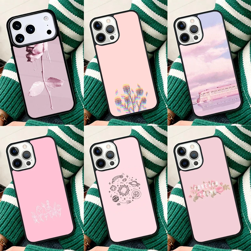 Фото Розовый противоударный чехол с цветочным принтом в стиле Glitch для iPhone 17 Air, 16e, 15, 11, 12, 14, 13 Pro Max №1