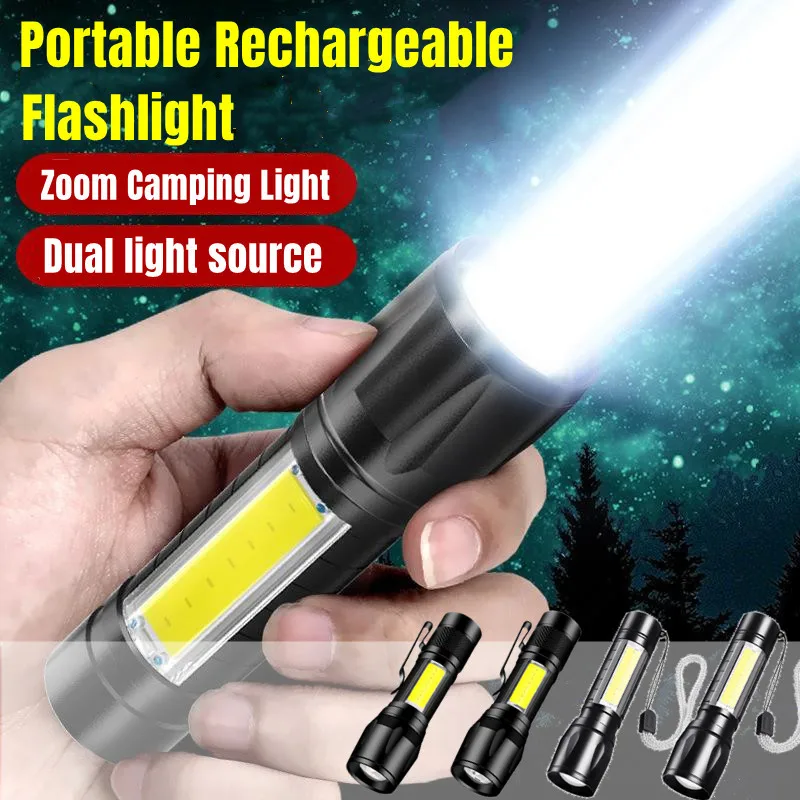 

New Portable Powerful LED Flashlight Rechargeable lamp Zoom Light Torch Lantern 3 Lighting Modes Waterproof Mini Camping lantern