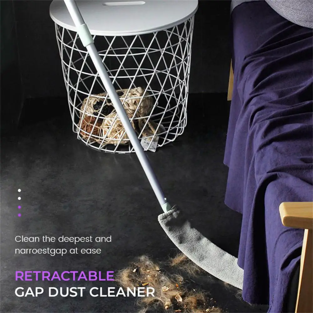 

Retractable Bedside Dust Brush Long Handle Mop Telescopic Household Bed Bottom Gap Clean Fur Hair Dusty Microfibre Duster Tools