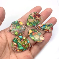 exquisite natural stone colored emperor stone pendant 16 35mm charm fashion jewelry diy necklace earrings bracelet accessories