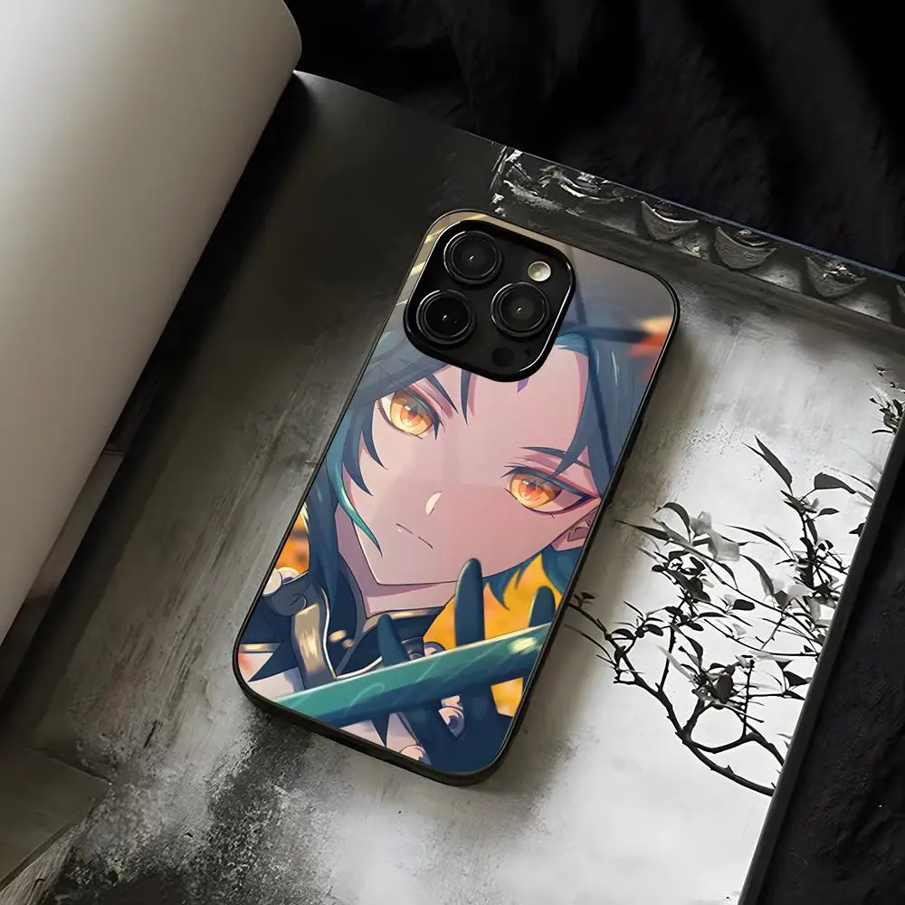 Чехол для телефона Genshin Xiao из закаленного стекла IPhone 13 14 12 15 11 Plus Pro XS Max Mini X XR 8 7 6s