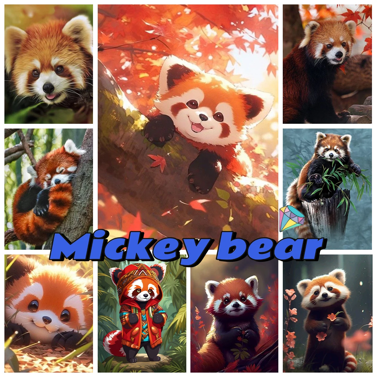 

Набор для алмазной живописи «сделай сам» с изображением Красной панды