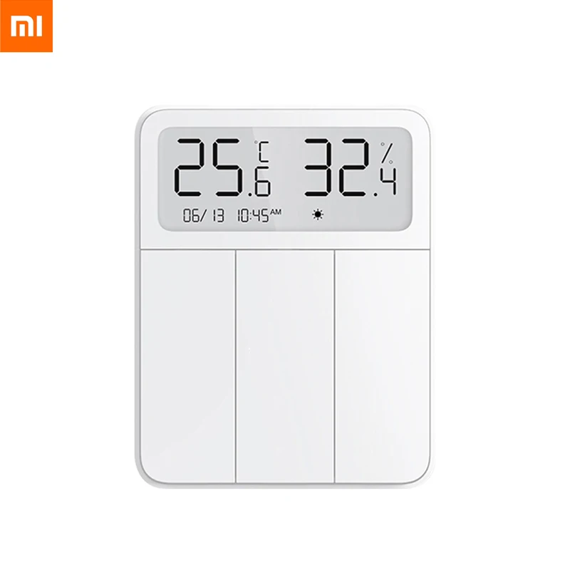 

NEW Xiaomi Mijia Smart Wall Switch Light Remote Control Wireless 3 Key Switchs with temperature and humidity LCD digital screen