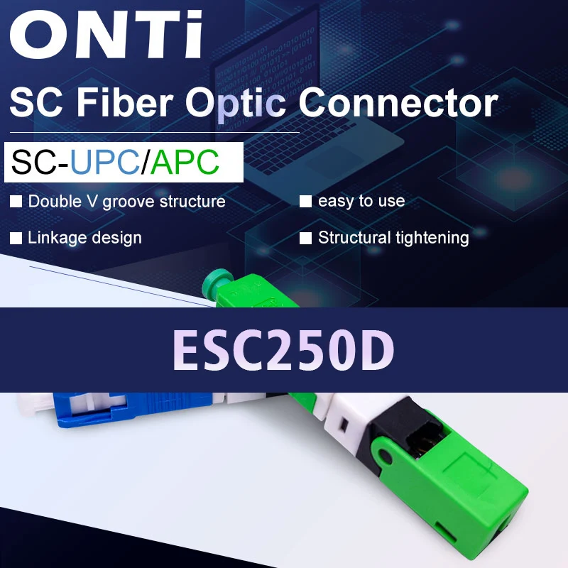 

ONTi Free Shipping FTTH ESC250D SC APC and SC UPC Single-Mode Fiber Optic Quick Connector FTTH SM Optic Fast Connector