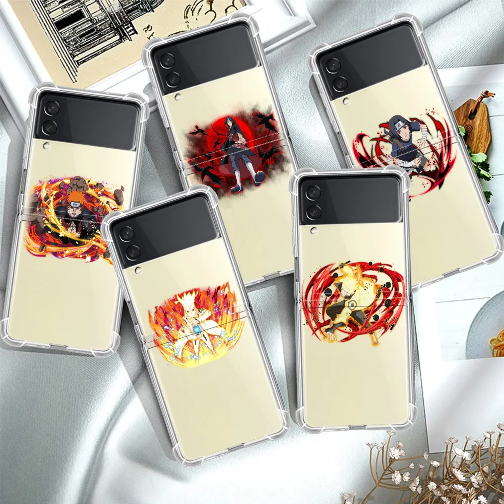 

Anime Naruto Luxury Case For Samsung Galaxy Z Flip 3 5G Funda Z Flip3 Clear PC Hard Back Phone Coque Shell