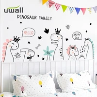 creative cartoon dinosaur wall stickers kids room decor self adhesive stickers bedroom background wall decor home decoration