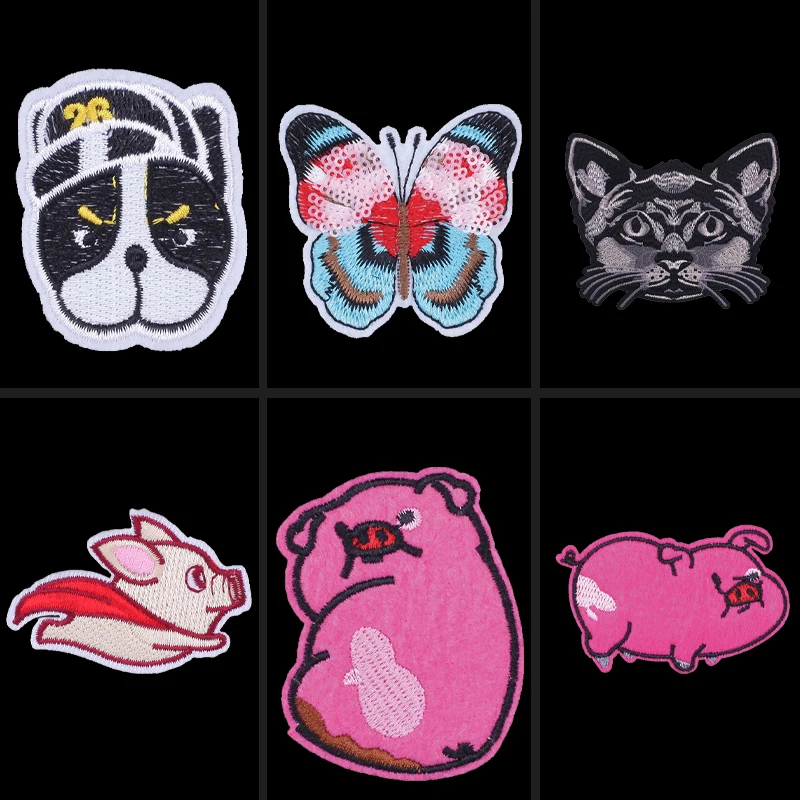 

Iron on Transfers for Clothing Embroidery Patch Handmade Apparel Accessories Badges Patch Cute Animals 2022 New Couture Sticker