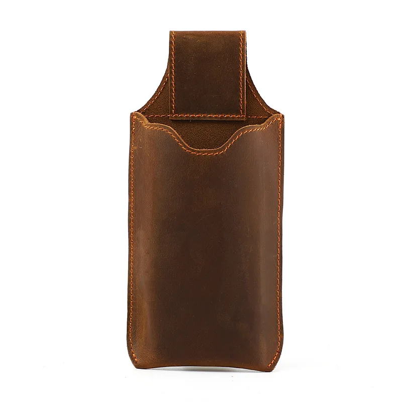 

Outdoor Bum Genuine Pouch Mini Pack Retro Box Men Phone Leather Fanny Waist Packs For Belt Men Leg Mobile Bag Hip