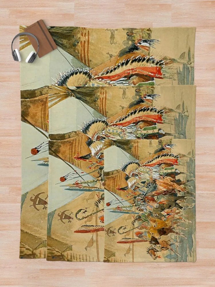 Фланелевое одеяло &quotИндийские цыплята со стандартами Эдварда Борин&quot