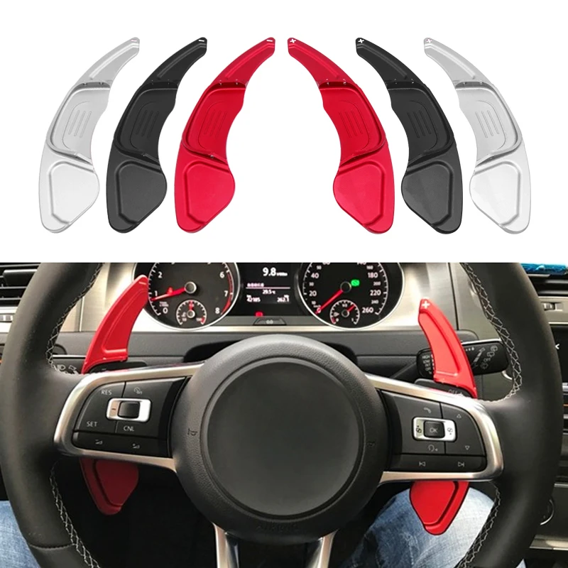 

Car Steering Wheel Shift Paddle Extender Aluminum Alloy Trim Sticker For VW Golf 7 Polo Sagitar GLI R Line Scirocco Lamando