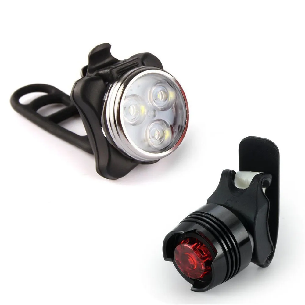 

Rechargeable LED Bike Light Bicycle Lamp Set Front Light Tail Light USB