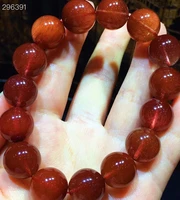 14 8mm natural red rutilated quartz crystal bracelet clear round beads bracelet red rutilated gemstone jewelry aaaaaa