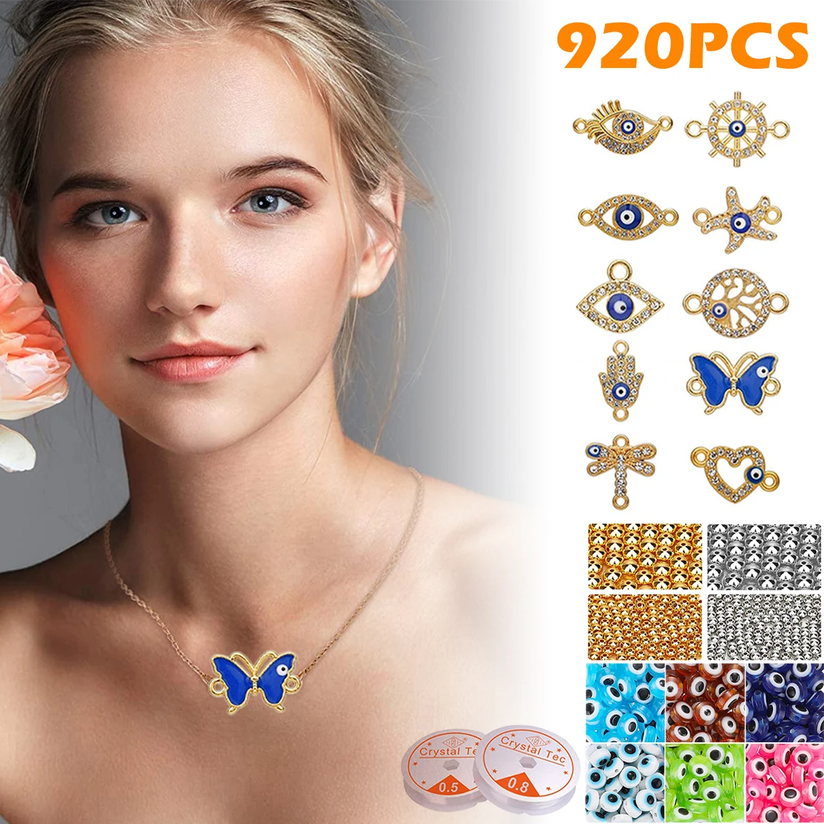 

920 шт., бусины для бижутерии, 4 мм, 8 мм