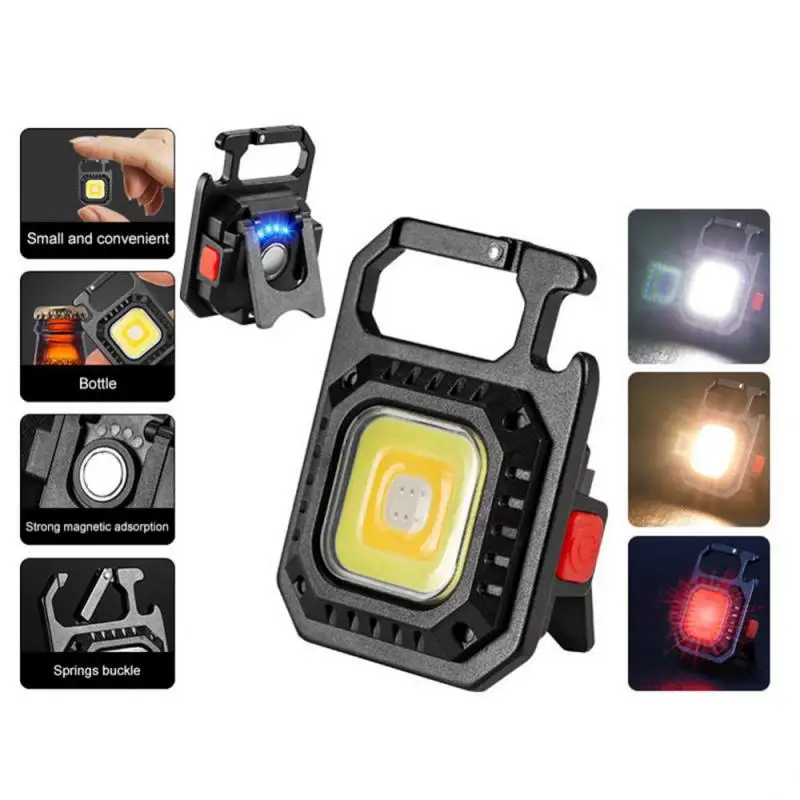 

Multifunctional Mini Glare COB Keychain Light USB Charging Emergency Lamps Strong Magnetic Repair Work Outdoor Camping Light New