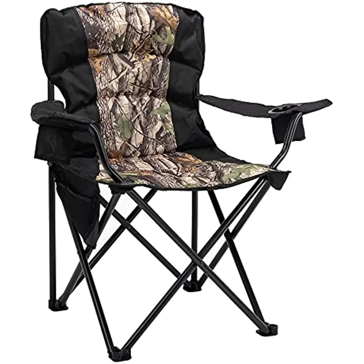 

MaiuFun Camping Chair Folding Heavy Duty Quad Outdoor Large Lawn Chairs Portable Support 400 Lbs