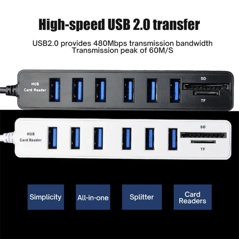 

Computer Peripherals USB HUB COMBO 8-port Divider TF/SD Card Reader Computer HUB COMBO Extension Docking Stations