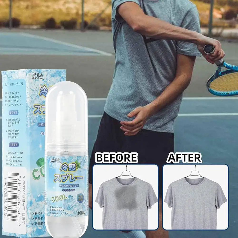 

50/100ml Summer Ice Spray Natural Mint Mist Cooling Spray For Quick Cool Long Lasting Body Mist Spray Prevent Heatstroke Ou F7I6