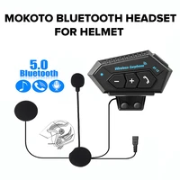 bt12 motorcycle helmet headset hands free call kit stereo anti interference waterproof music player speaker wireless earphone