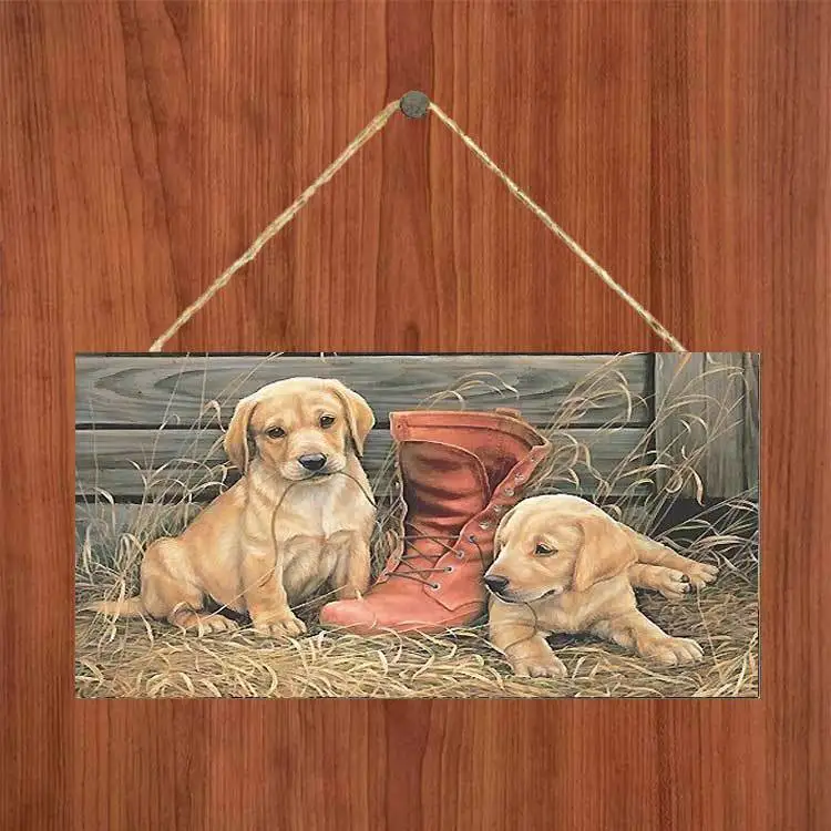 

"Dog"Wooden Hanging Plaque Home Decoration