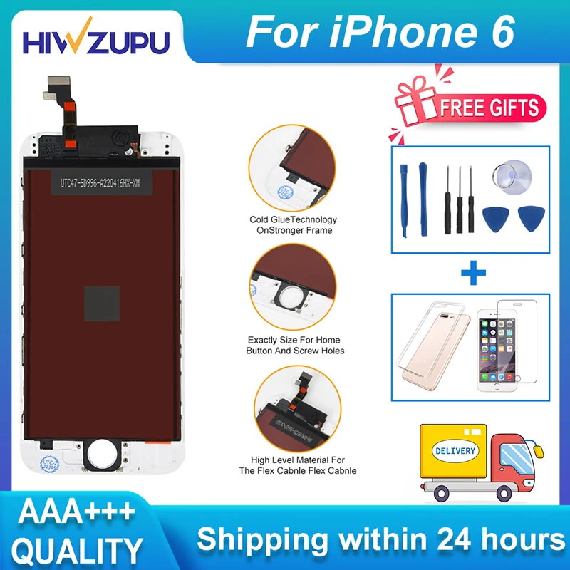 

HIWZUPU 100% Test AAA+ Original Display for iPhone 6S Screen Replacement for iPhone 7 8 6S X XR XS LCD with Tools Free Shipping