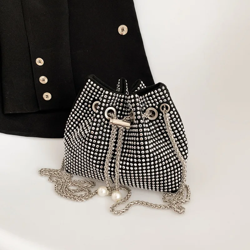 

Luxury Designer Handbags Women 2023 Bucket Bag for Women Tote Bags Bolsas Women Trend Crosbody Rhinestone Clutch Bag