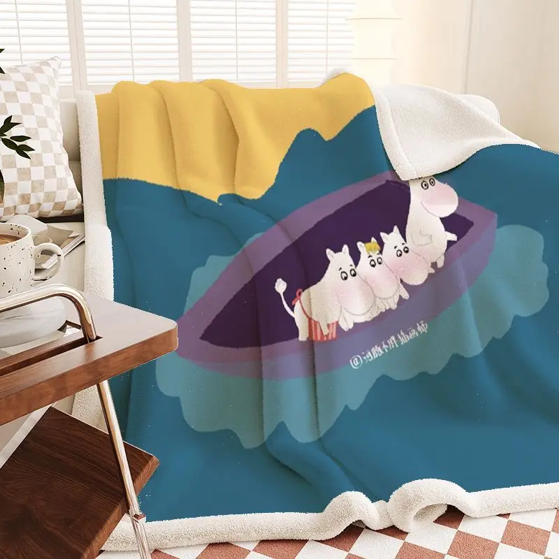Фото Плотное теплое одеяло Moomin: мягкий плед для офиса, дневного сна, осени и зимы, утолщенное одеяло для повседневного использования №3