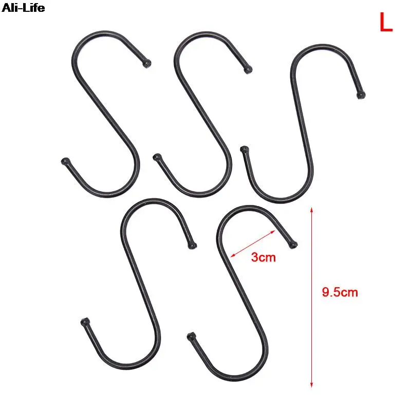 

Крючки S-образные черные для полотенец, кухонные сковороды, мешок-горшок для цветов, 5 шт.