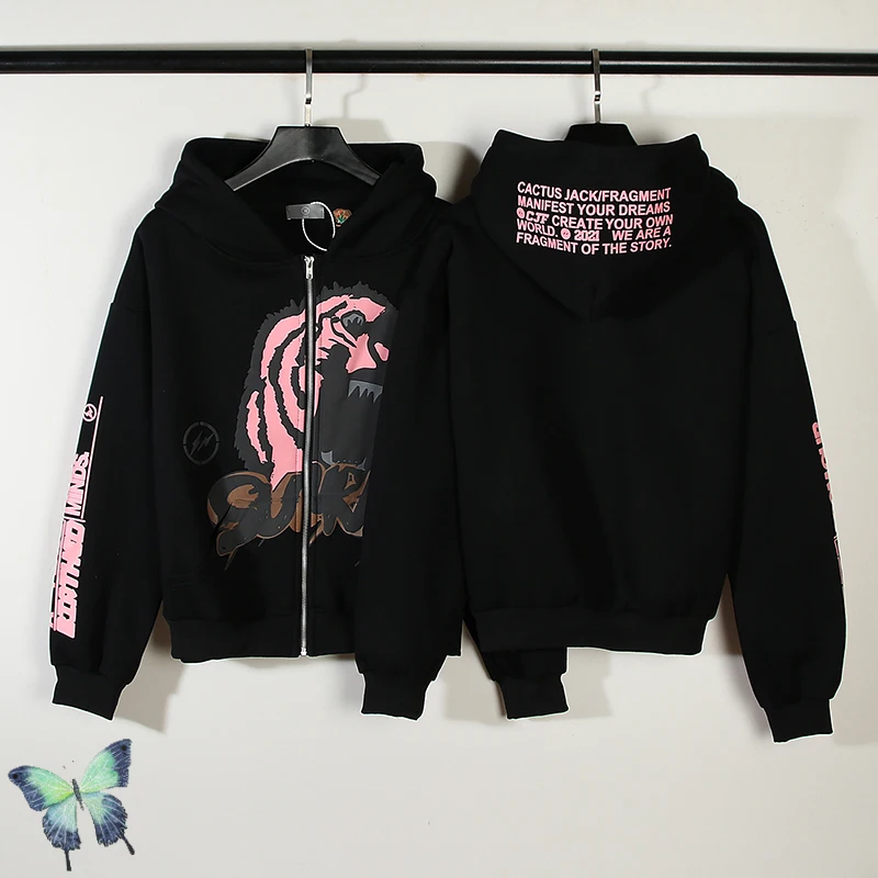 

TRAVIS SCOTT Fujiwara Hiroshi Lightning TS Joint Tiger Zip Hoodie Sweatshirt