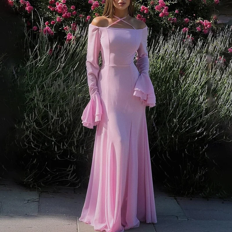 Женское элегантное шифоновое платье с квадратным вырезом и завязками