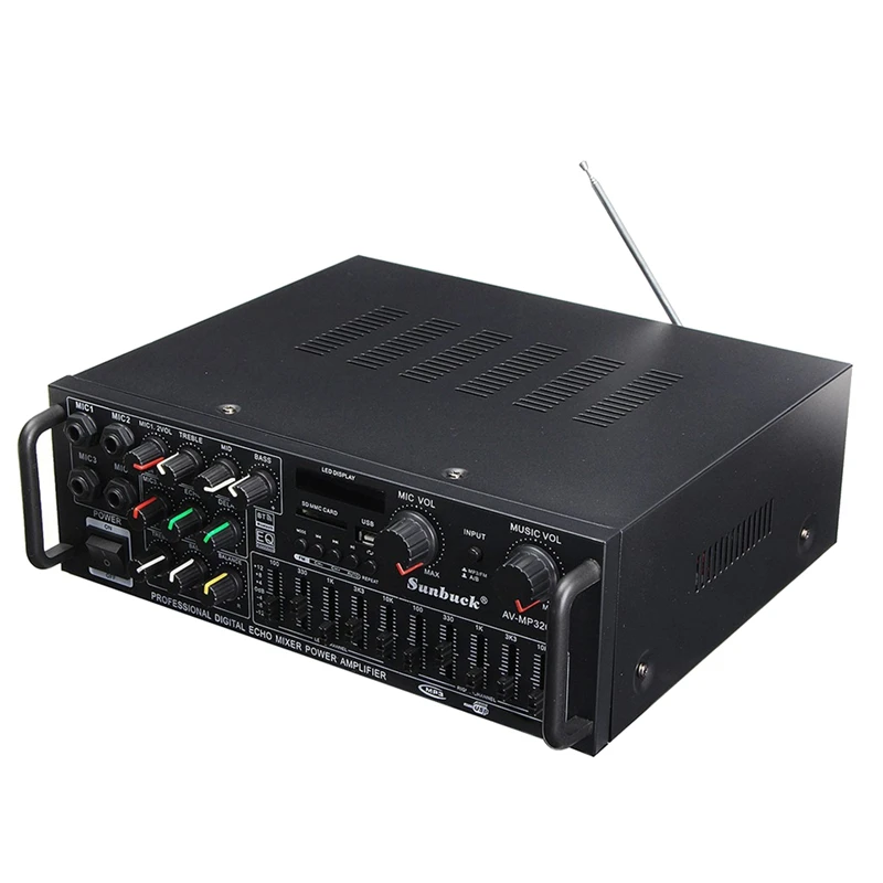 

SUNBUCK 2000 Вт Bluetooth 5,0 канальный аудио усилитель мощности HiFi 326BT 12 В/220 В AV Amp динамик с дистанционным управлением (штепсельная Вилка европейского ...
