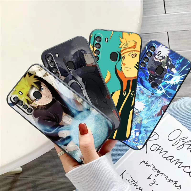 

Japan NARUTO Anime Phone Case For Samsung Galaxy S20 S20FE S20 Ulitra S21 S21FE S21 Plus S21 Ultra Liquid Silicon Black Back