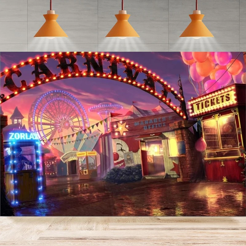 Фотофон на Хэллоуин карнавал фотография парк развлечений колесо обозрения