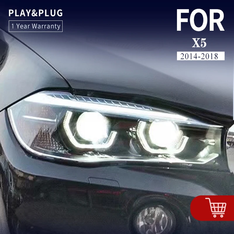 

Автостайлинг фара для BMW X5 X6 светодиодный ная фара 2014-2018 фары F15 F16 DRL сигнал поворота Дальний свет ангельский глаз проектор