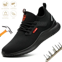 mens safety shoes non slip indestructible steel toe caps work boots anti smashing breathable lightweight outdoor sneakers
