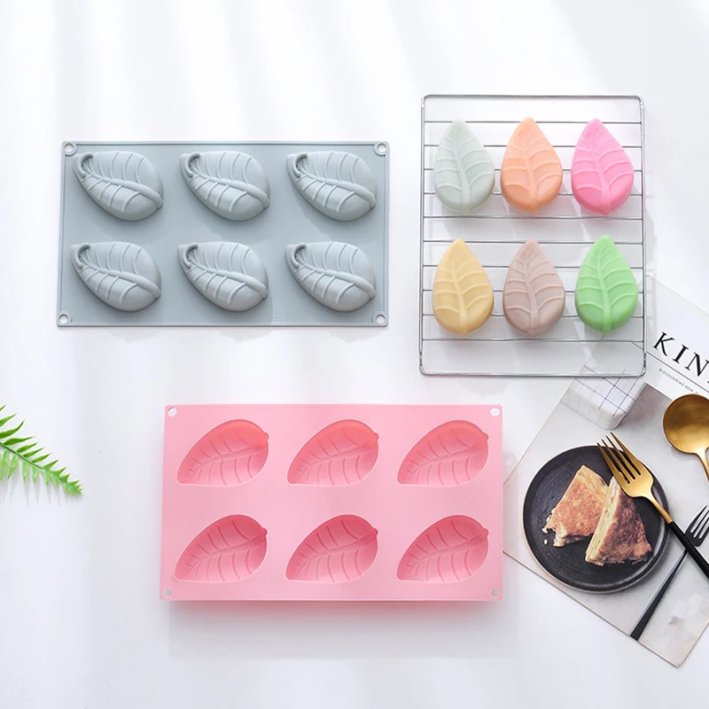 

6 Even Leaves Silicone Mold Mousse Cake Chocolate Diy Baking Pan Easy Demoulding Cake Decorating Tool Cheese Making Tool