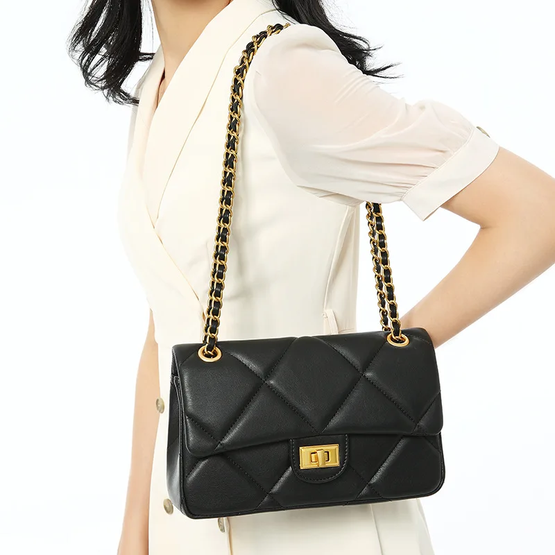 

Bag Versatile Women's Bag Armpit Bag Messenger Small Fragrance Minority Design Single Shoulder Rhombic Lattice Chain Bag