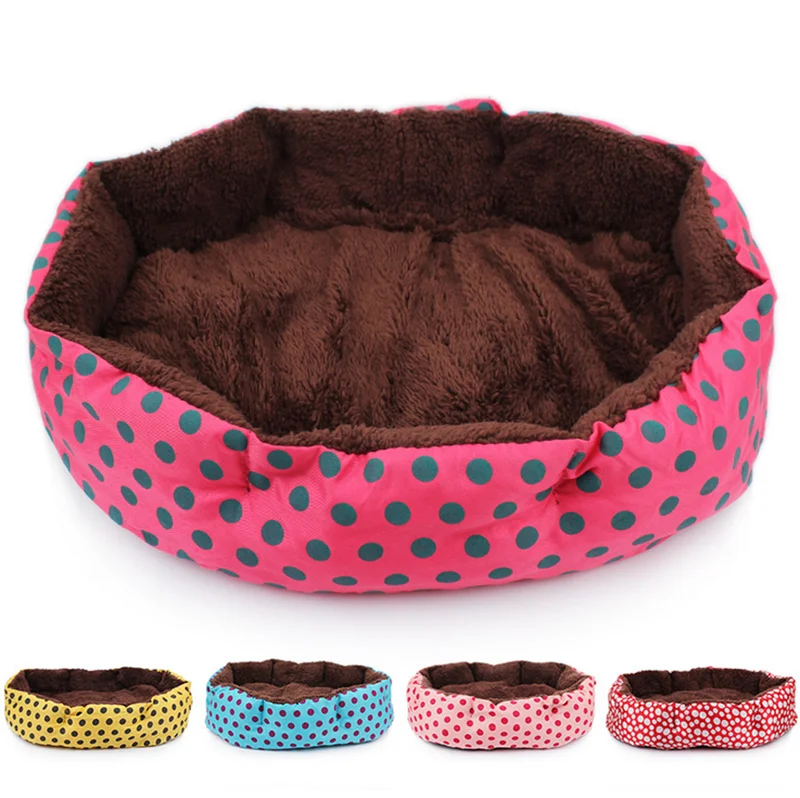 Dog Bed for Small Pet Bed Cute Doghouse Dot Printed Pet Mat Cat Bed Pet Cathouse Dog Bed Pet Supplies for Small Dogs&cat
