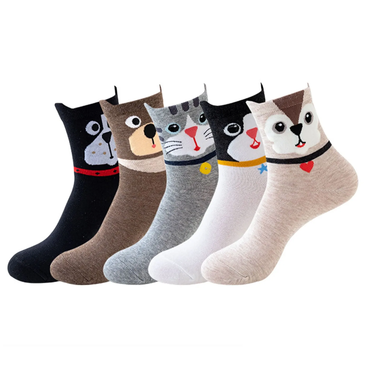 

5pair/lot Cotton Sock Animal Sport-Socks Hosiery Breathable Cute Men Comfort Outdoor Cartoon Women Leisure Stretch Calcetines