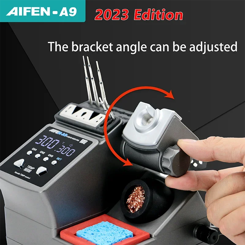 Фото Паяльная станция AIFEN A9 с паяльником и ручкой C210/C245/C115 для пайки электронных плат, BGA-пайки и ремонта, бессвинцовая №4