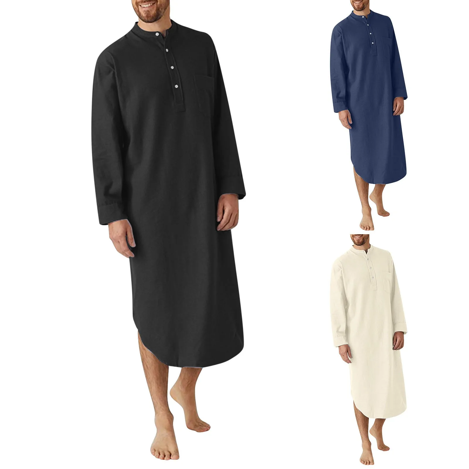

Muslim Men Jubba Thobe Islamic Clothing Ramadan Mens Abaya Dress Long Robe Saudi Wear Musulman Caftan Jubah Dubai Arab Dressing