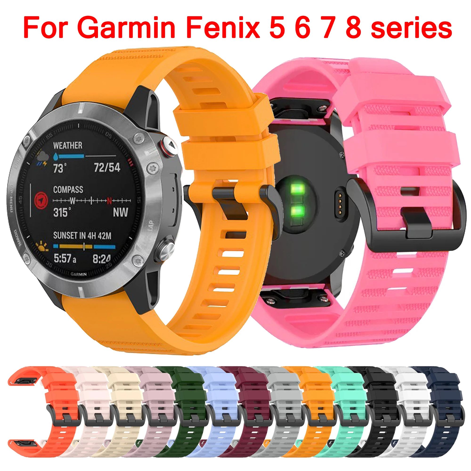 Фото QuickFit 26 мм 20 мм 22 мм ремешок для часов Garmin Fenix 7X 7 7S 6 6S 6X 5X 5 5S 3HR силиконовый ремешок быстросъемный легко подходит ремешок на запястье №1