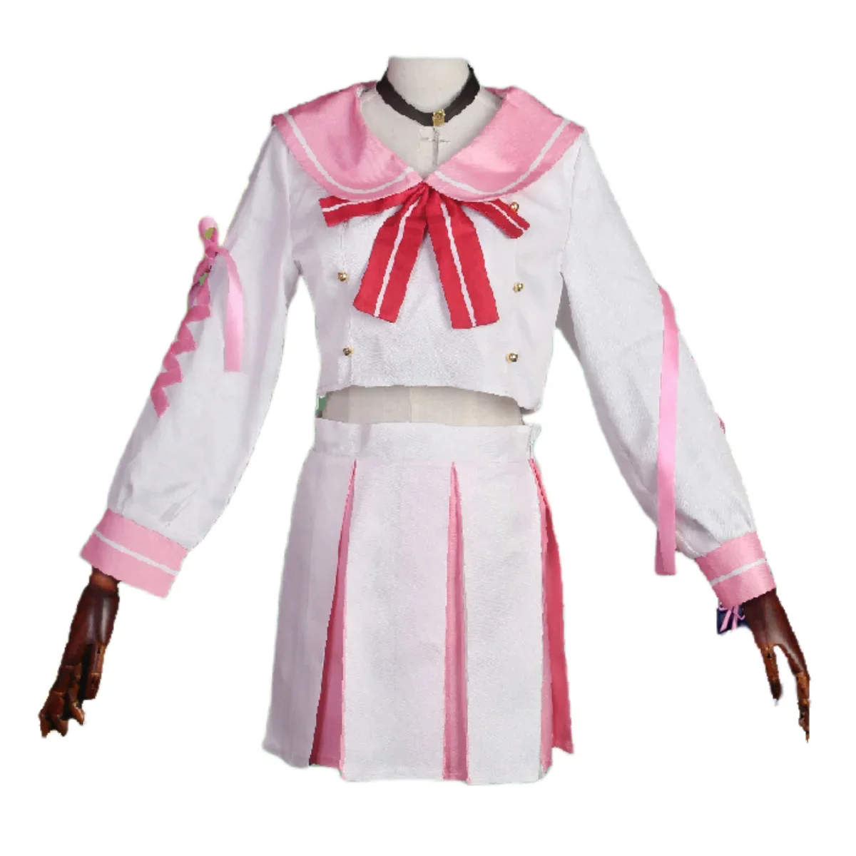 Костюм для косплея Сасаки из аниме Виртуальный идол розовое пальто с капюшоном и